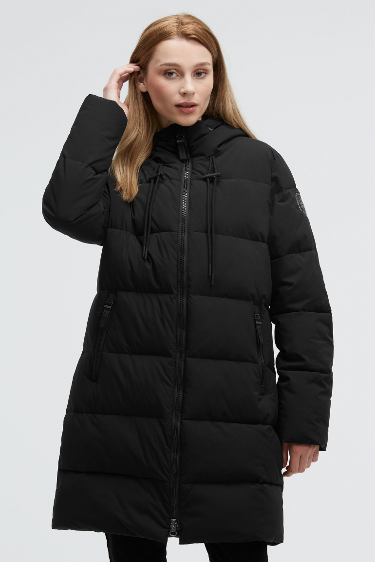 Stepp-Parka mit hochgeschlossener Kapuze black / black