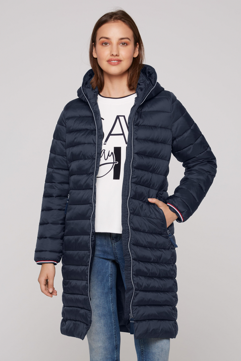 Stepp-Parka mit Kapuze und Rücken-Print blue navy