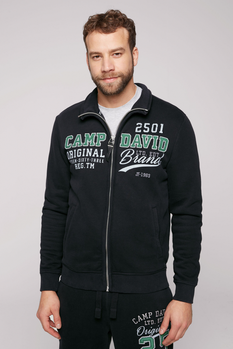 Sweatjacke mit Artwork im Retro-Style black