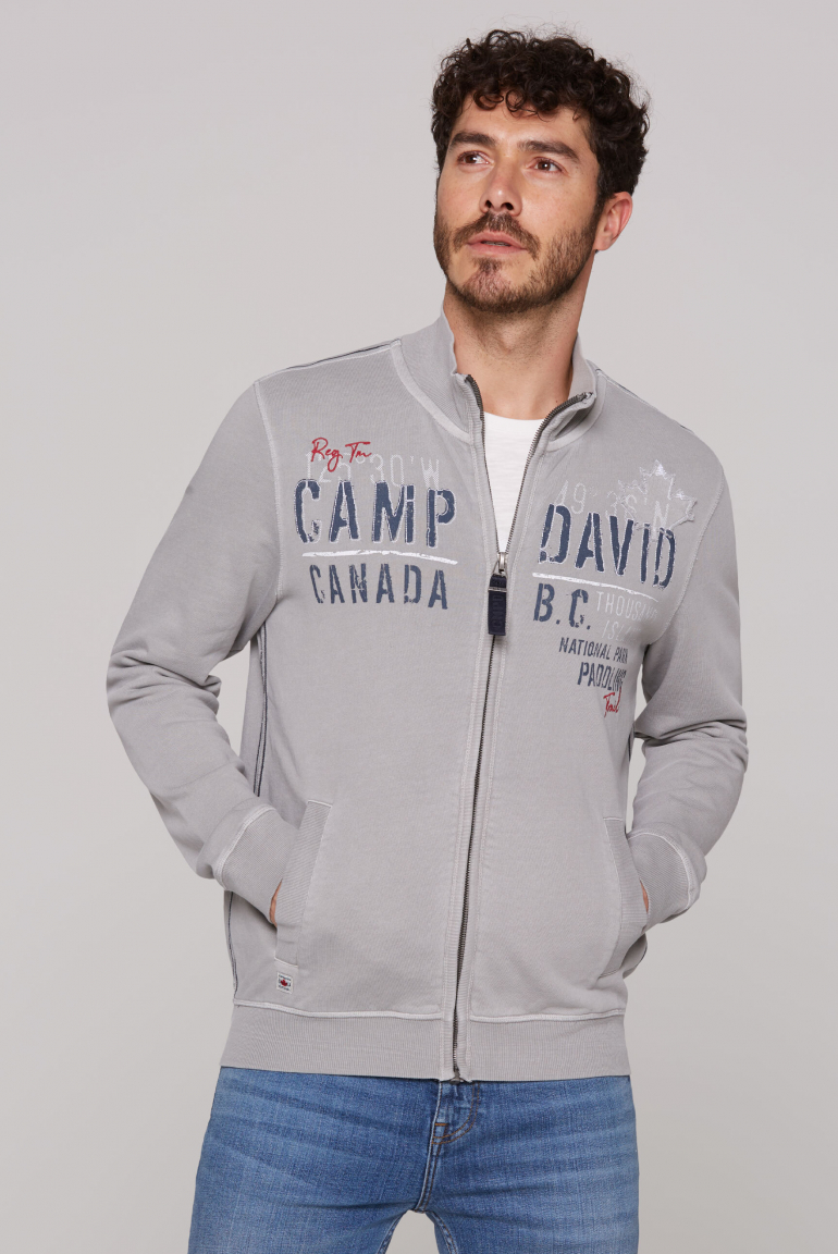 Sweatjacke mit Logo-Applikationen polo grey