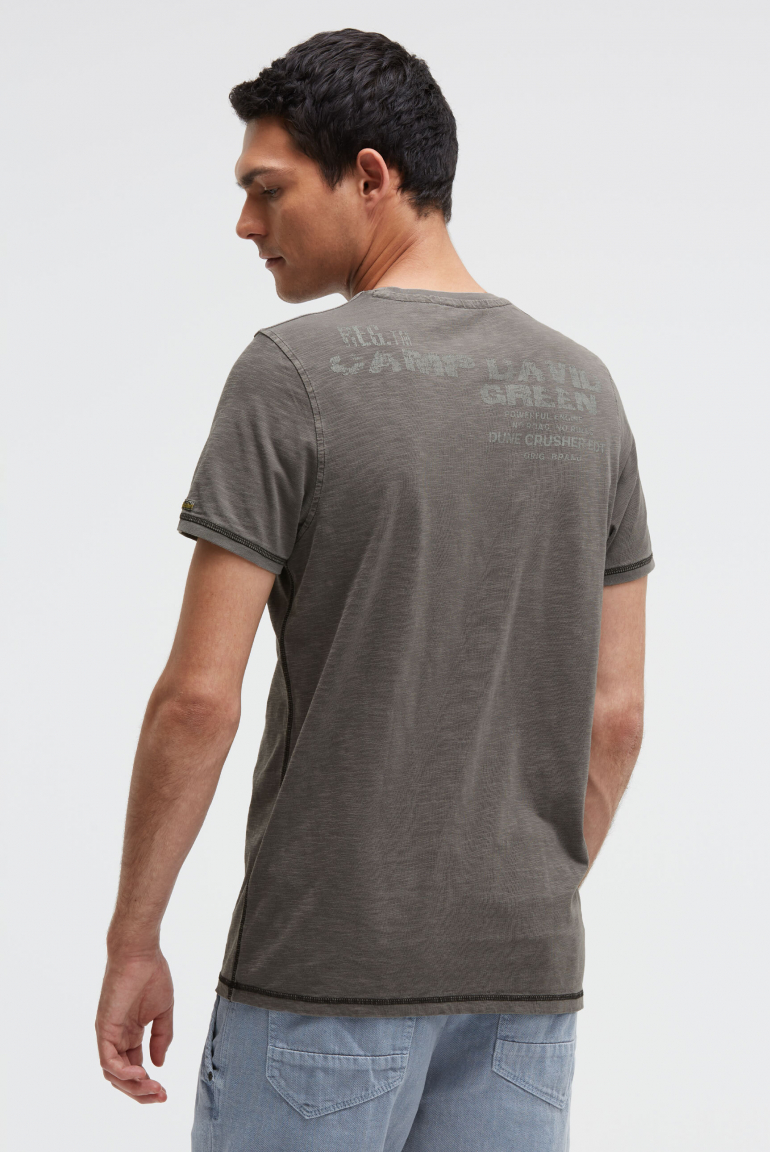 T-Shirt mit Tapes und Rücken-Print dark wood