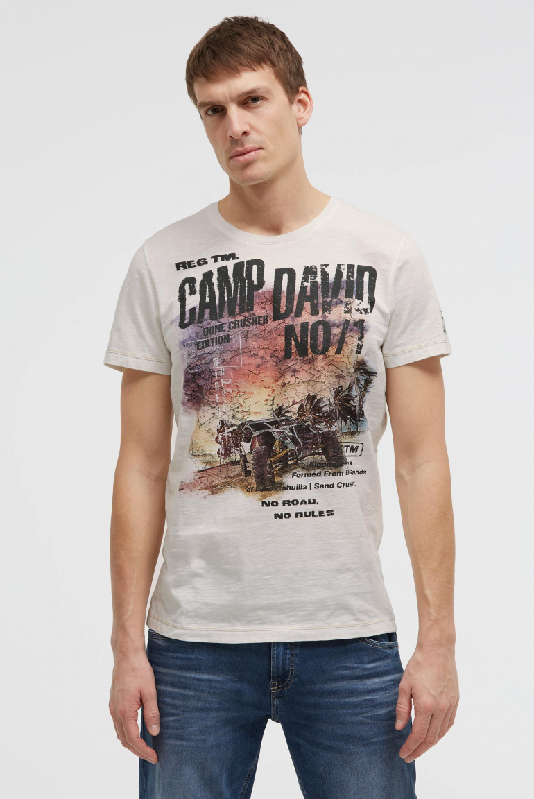 T-Shirt Rundhals mit Photoprint ivory