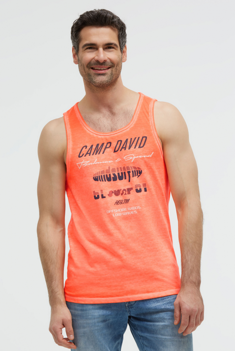Tanktop mit Ausbrenner-Effekten und Prints neon flame
