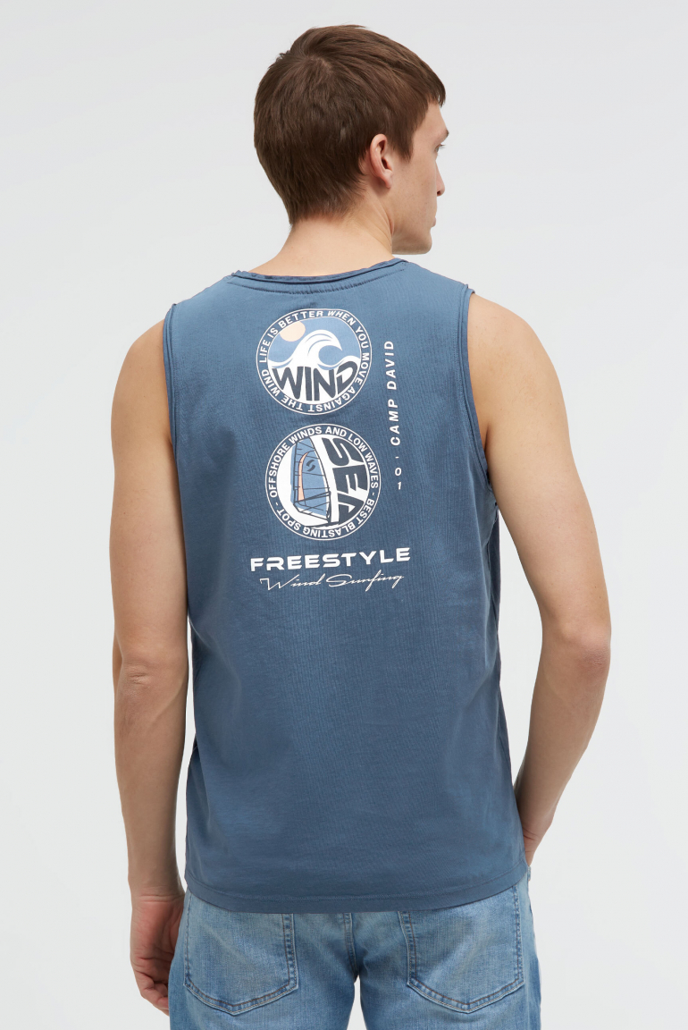 Tanktop mit Rücken-Print harbour blue