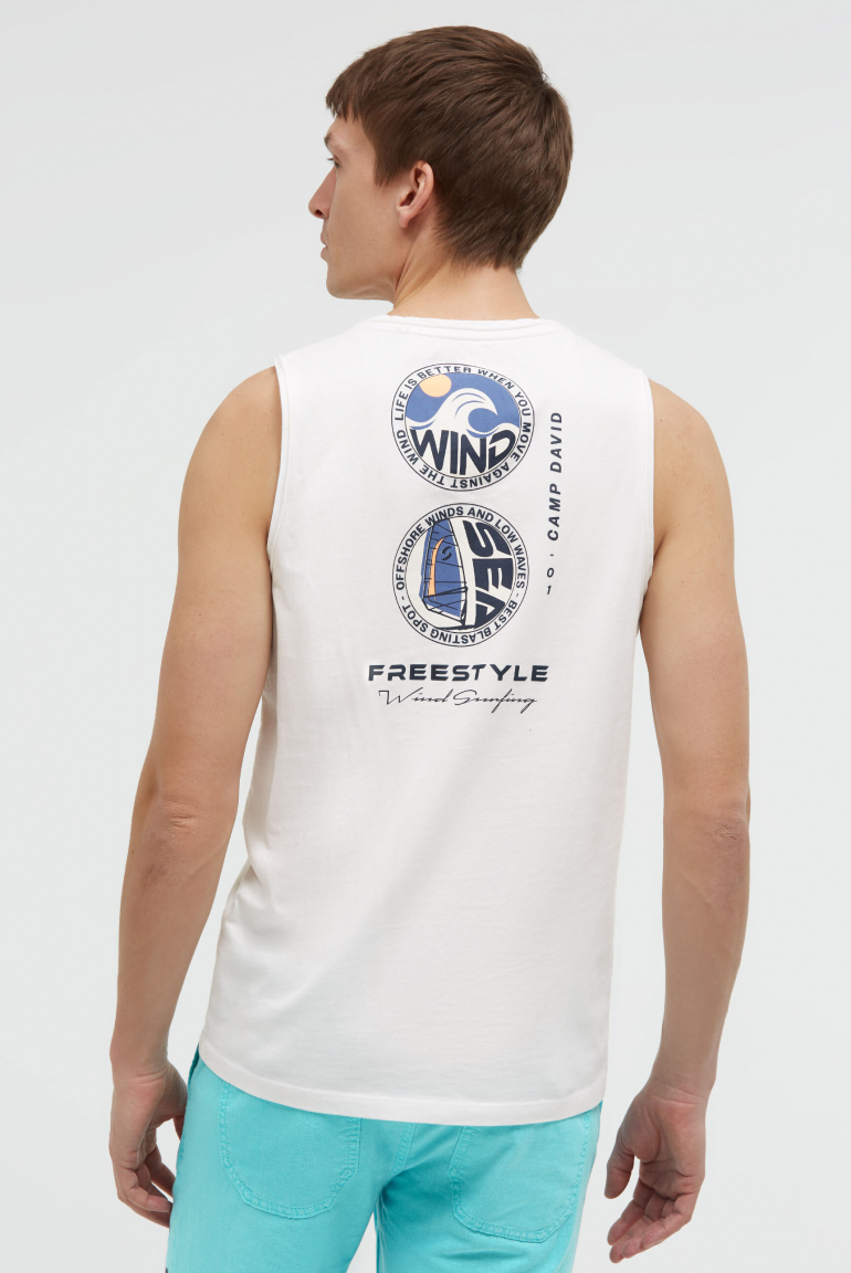 Tanktop mit Rücken-Print ivory