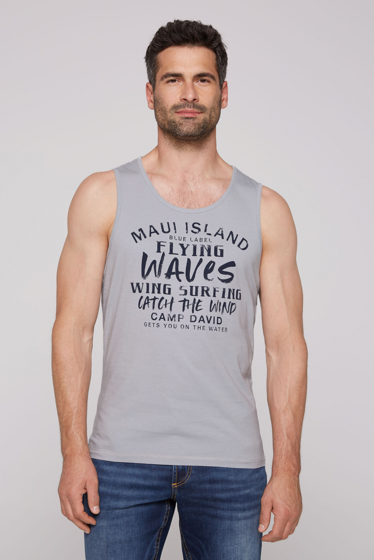 Tanktop mit Wording Print cozy blue