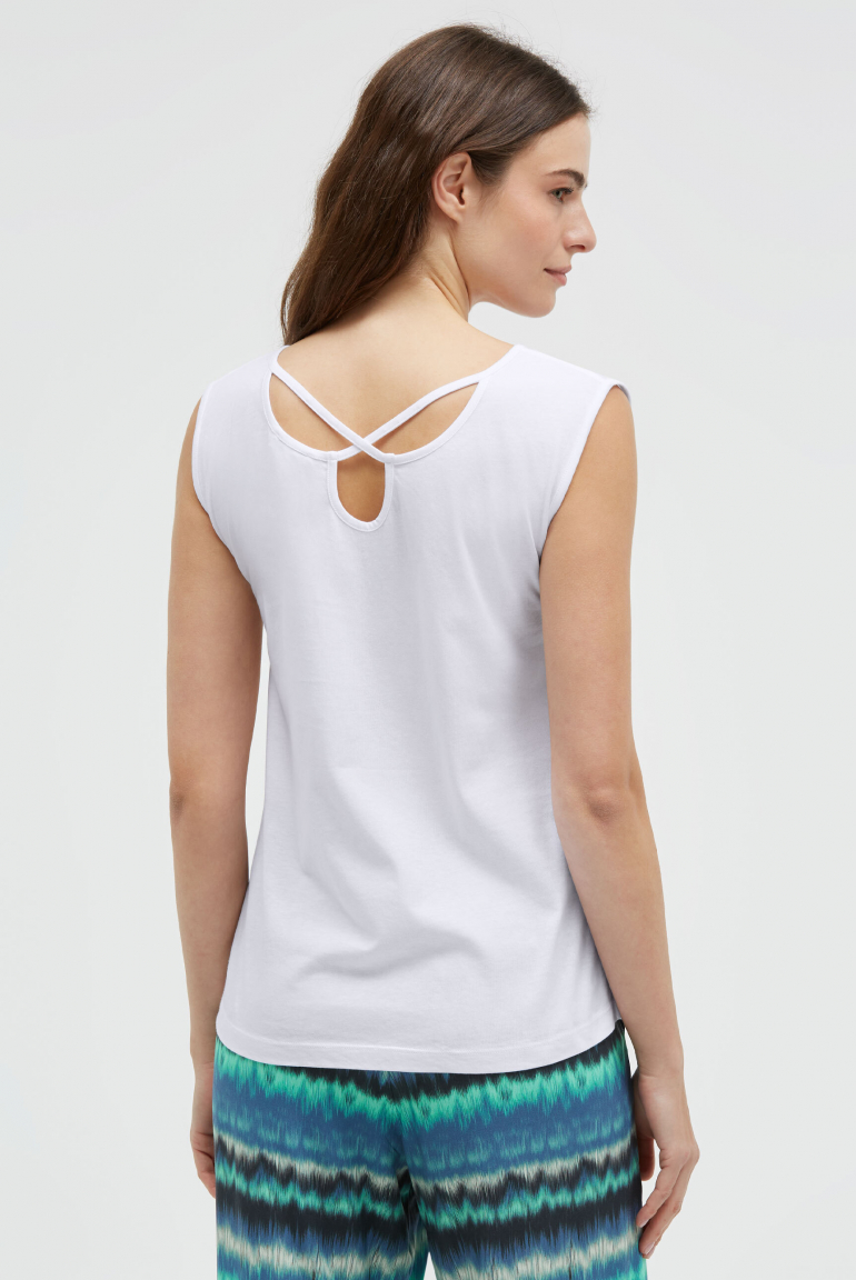 Top mit Artwork und Rücken-Detail opticwhite