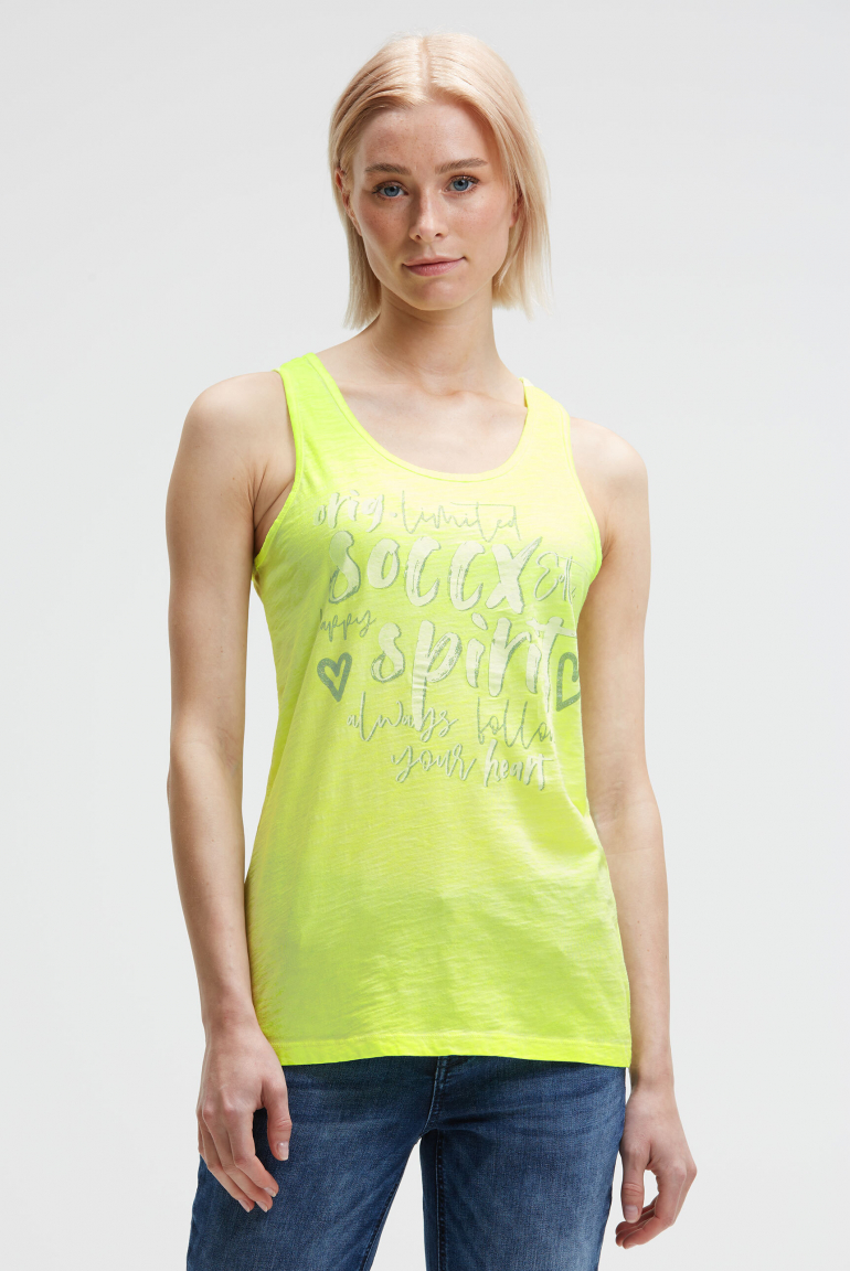 Top mit Glitter Print electric lemon