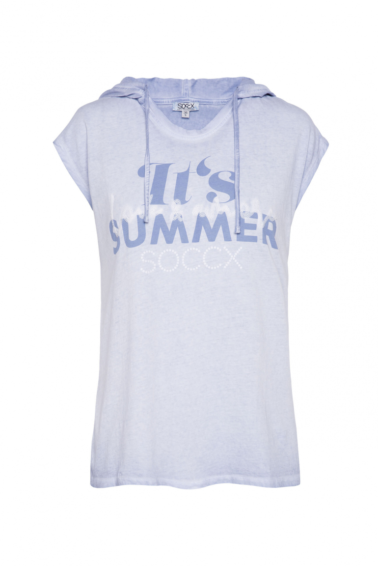 Ärmelloses Kapuzenshirt mit Artwork soft sky