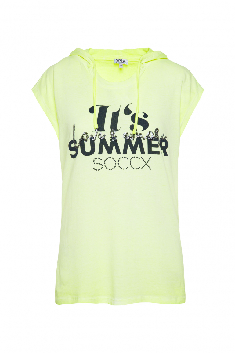 Ärmelloses Kapuzenshirt mit Artwork summer lime