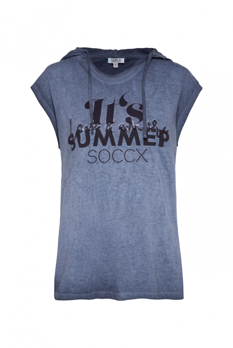 Ärmelloses Kapuzenshirt mit Artwork deep sea