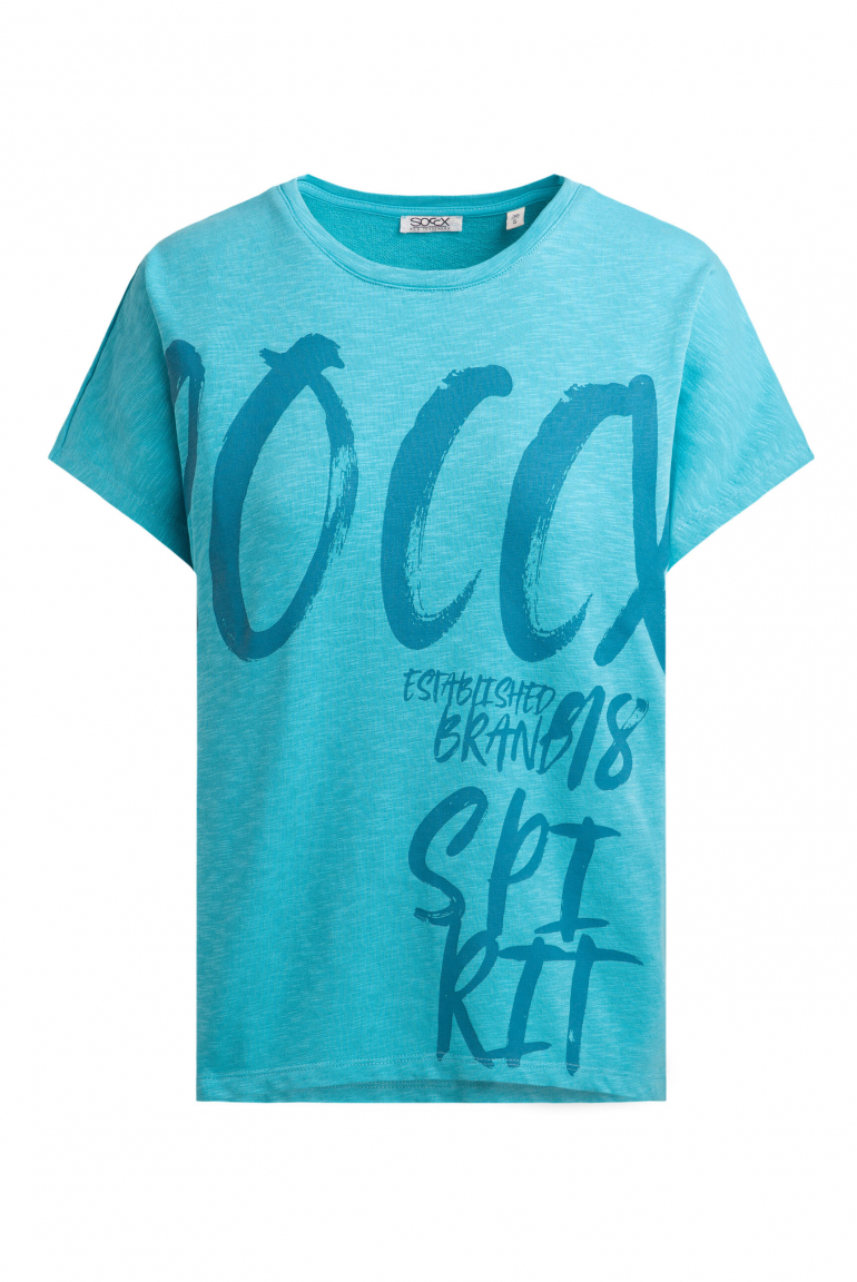 Ärmelloses Oversized Shirt mit Label Print ocean flash