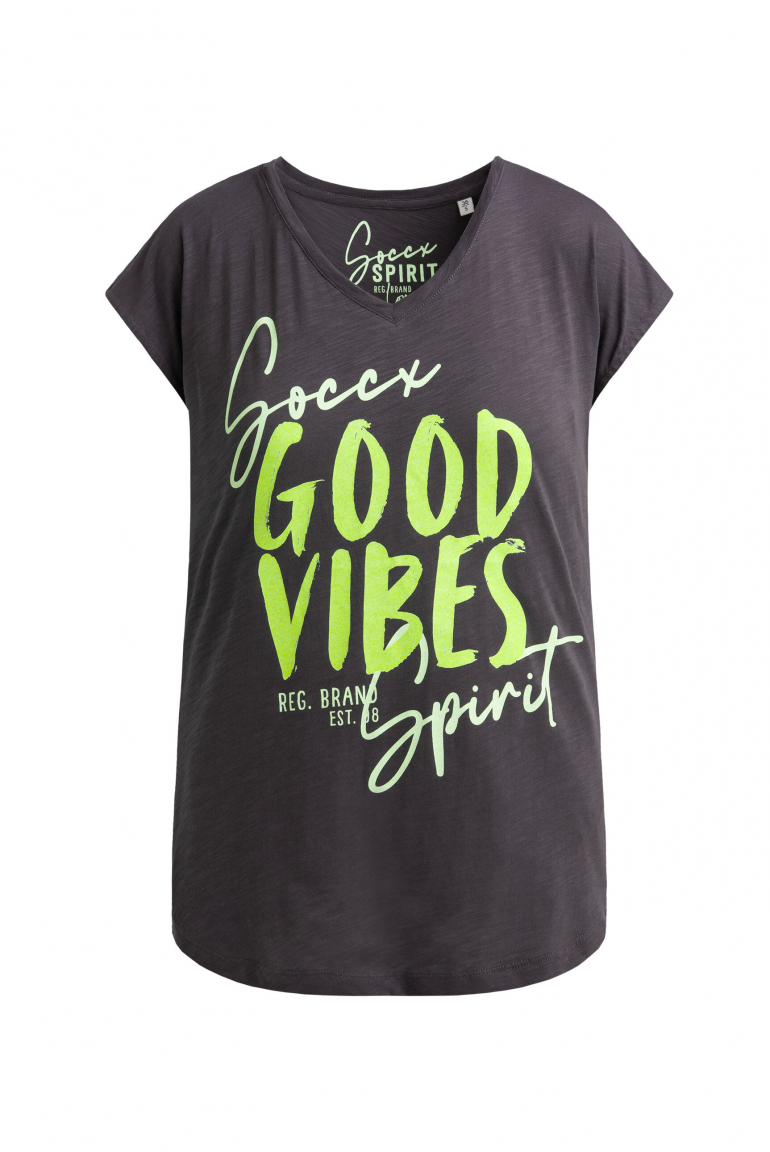 Ärmelloses Shirt mit V-Ausschnitt und Prints charcoal mist