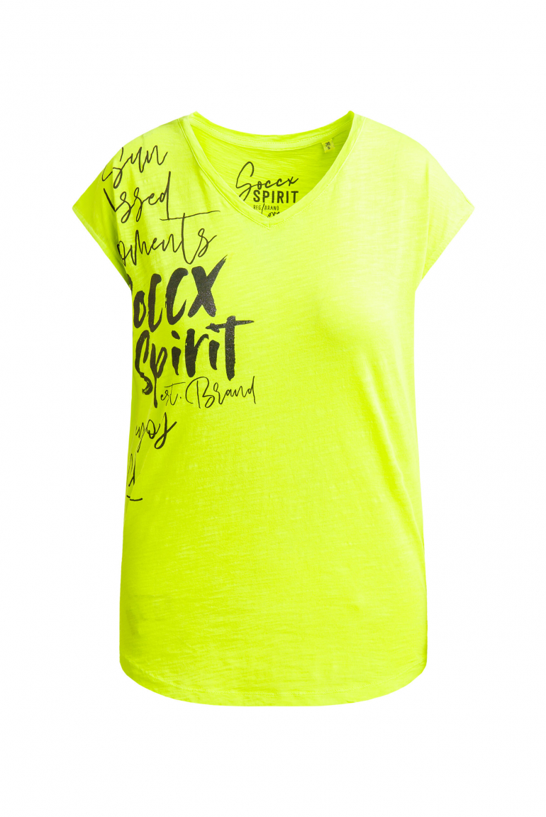 Ärmelloses Shirt mit V-Ausschnitt und Prints electric lemon