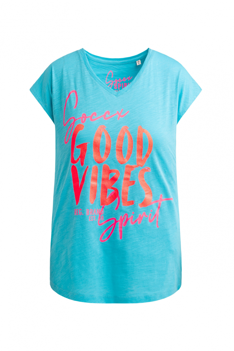 Ärmelloses Shirt mit V-Ausschnitt und Prints ocean flash