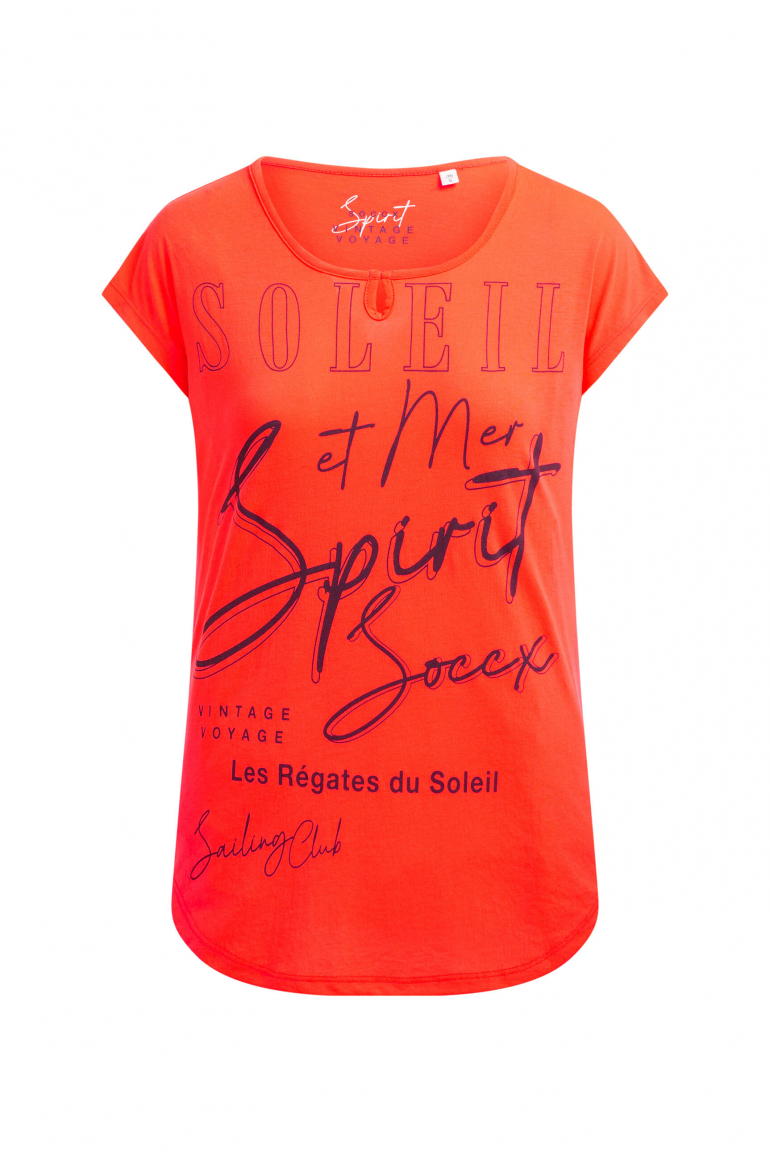 Ärmelloses Shirt mit Wording Print red neon