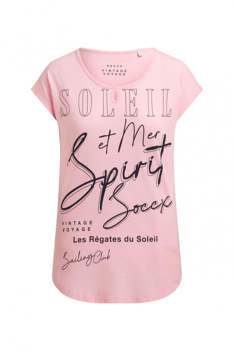 Ärmelloses Shirt mit Wording Print french rose