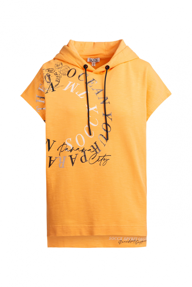 Ärmelloses Sweatshirt mit Kapuze und Artwork fresh mango