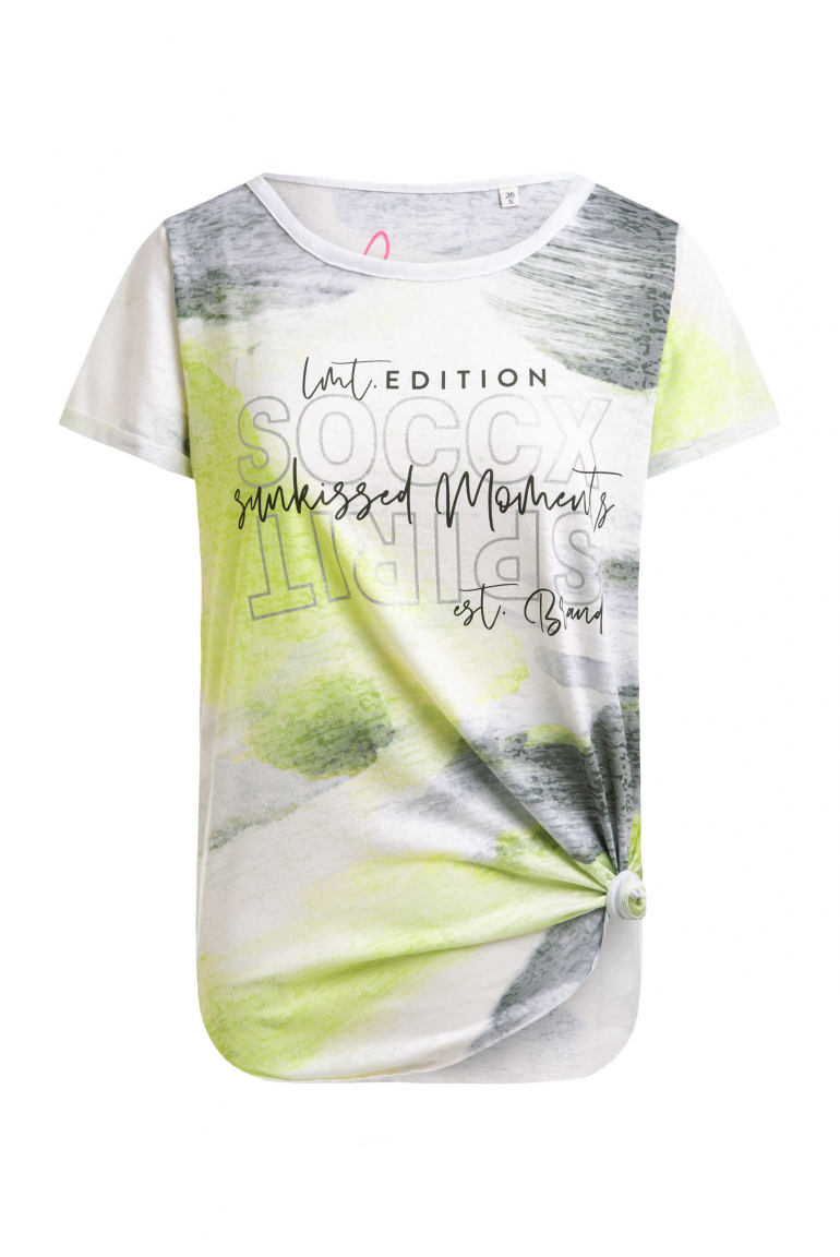 Ausbrenner-T-Shirt mit All Over Print electric lemon