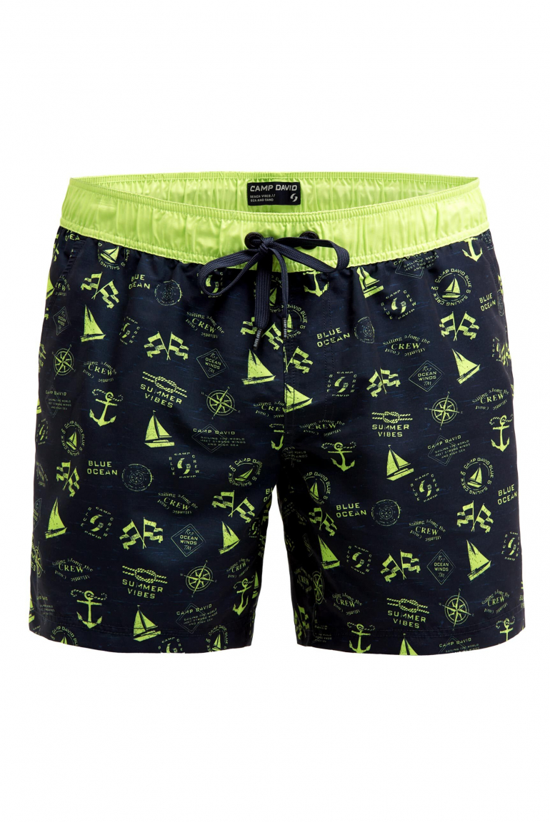 Badehose mit All Over Print blue navy