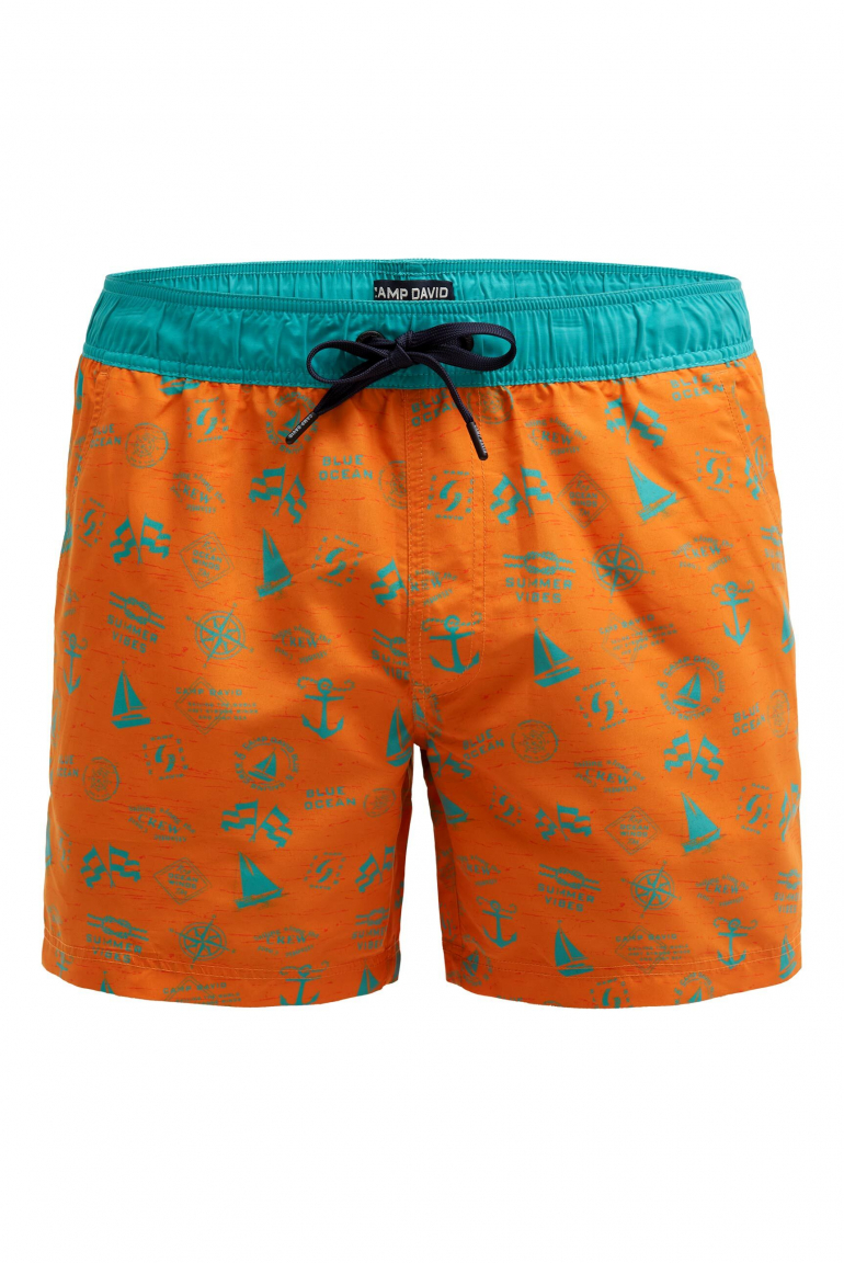 Badehose mit All Over Print orange