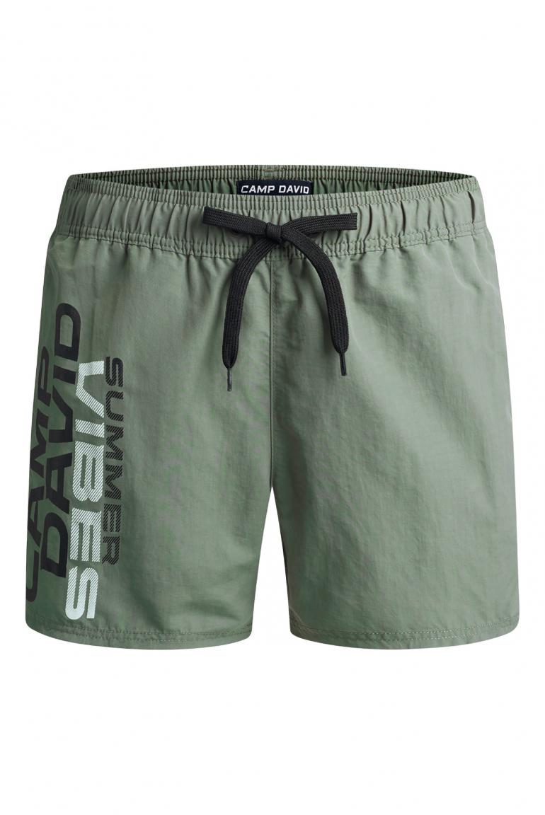 Badehose mit Logo Print green olive