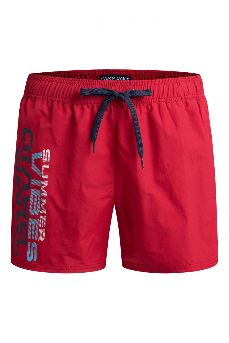 Badehose mit Logo Print flight red