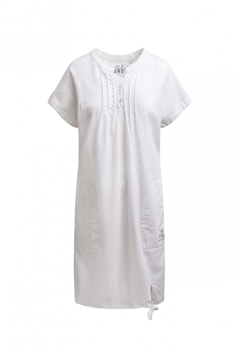 Ballonkleid aus Leinenmix opticwhite