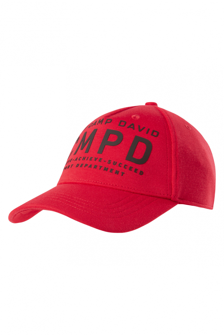 Base Cap aus Interlock mit Logo Design bright red