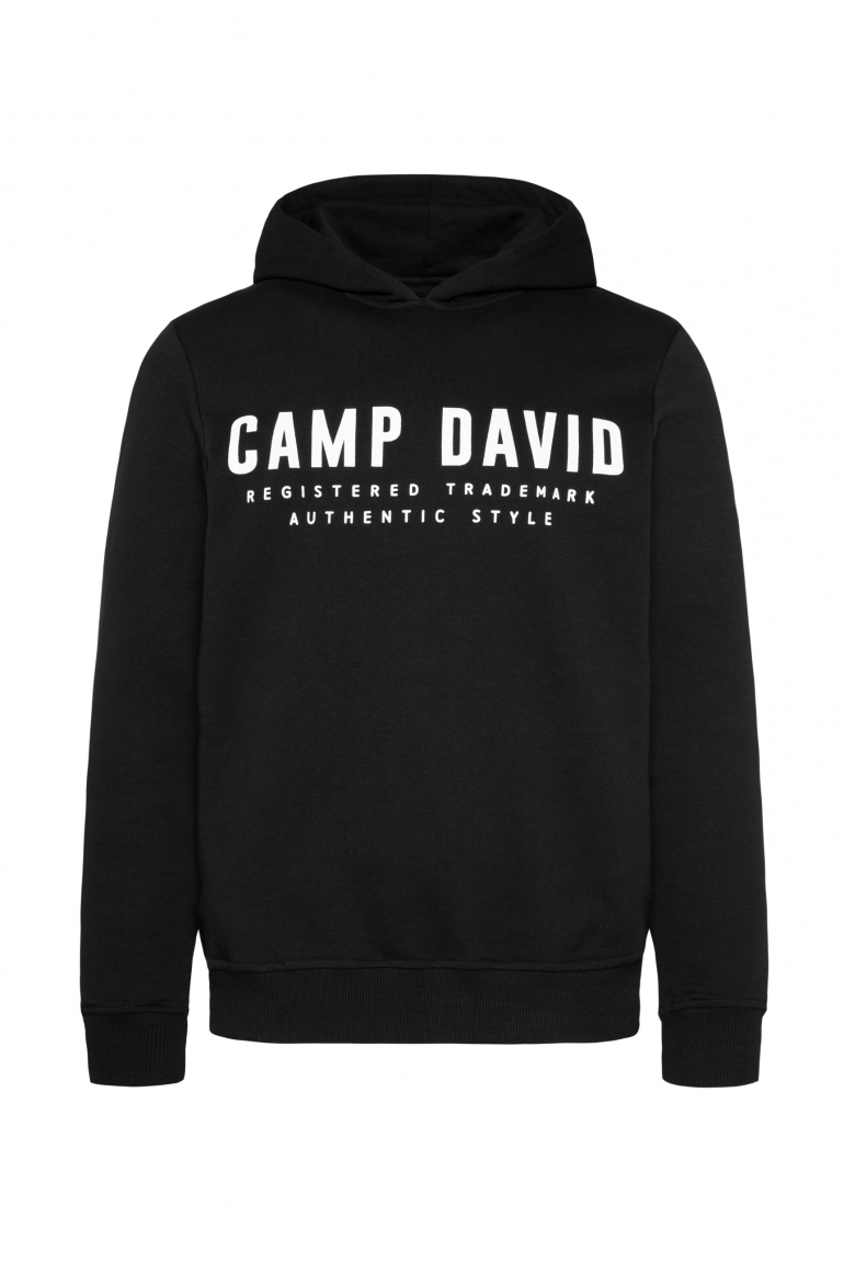 Basic Hoodie mit Logo Print black