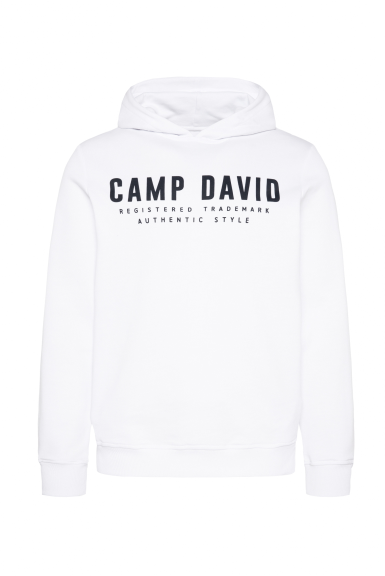 Basic Hoodie mit Logo Print opticwhite