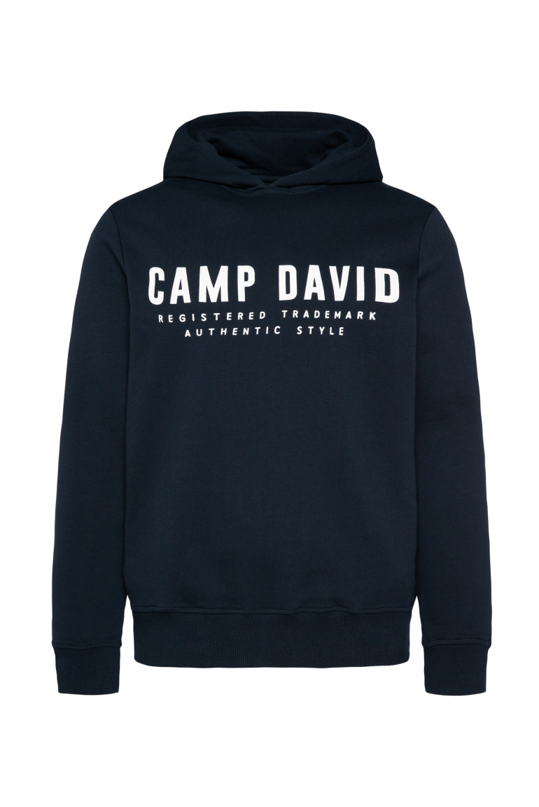 Basic Hoodie mit Logo Print blue navy