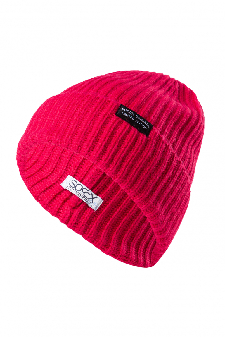 Beanie mit Rippstrickmuster lovely red