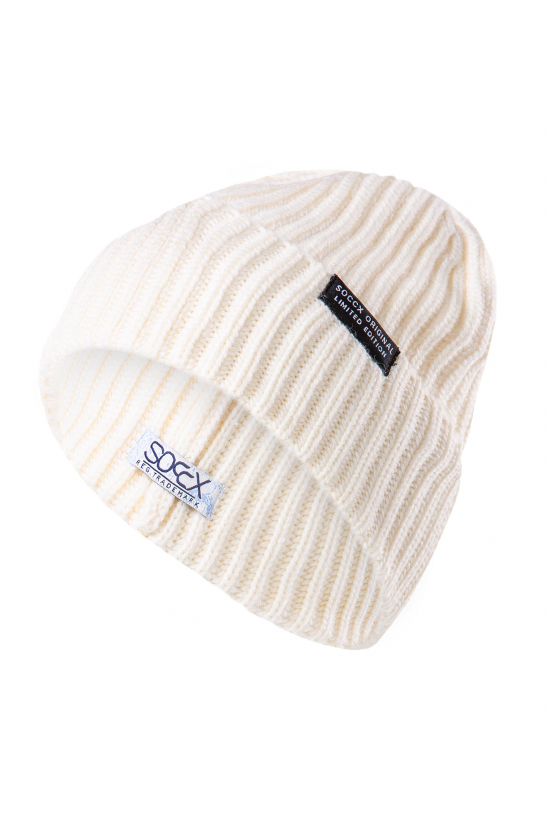Beanie mit Rippstrickmuster ivory