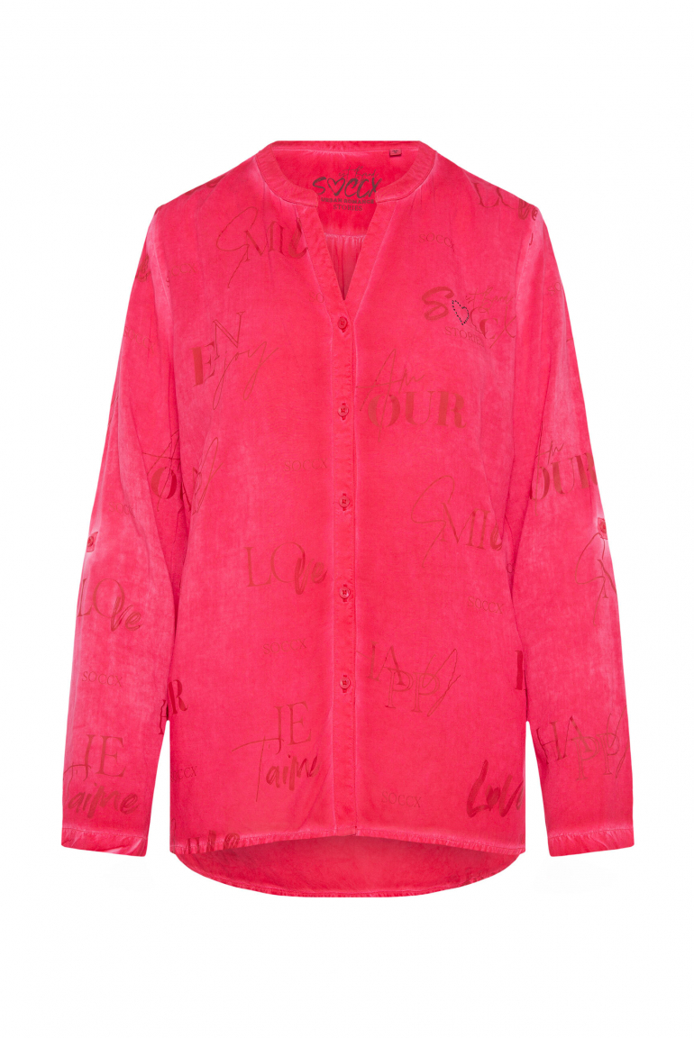 Bluse mit All Over Print lovely red