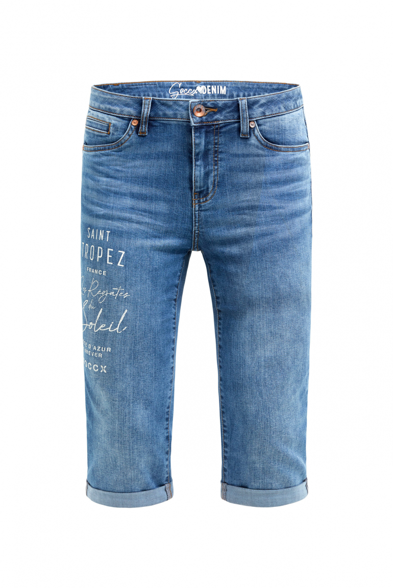 Capri Jeans RO:MY Regular Fit mid blue printed