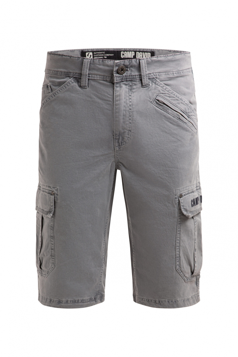 Cargo Shorts mit 3D-Logo-Stickerei grey blue