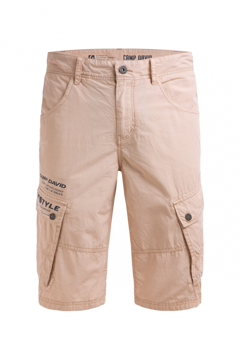 Cargo Shorts mit kleinen Label Prints summer beige