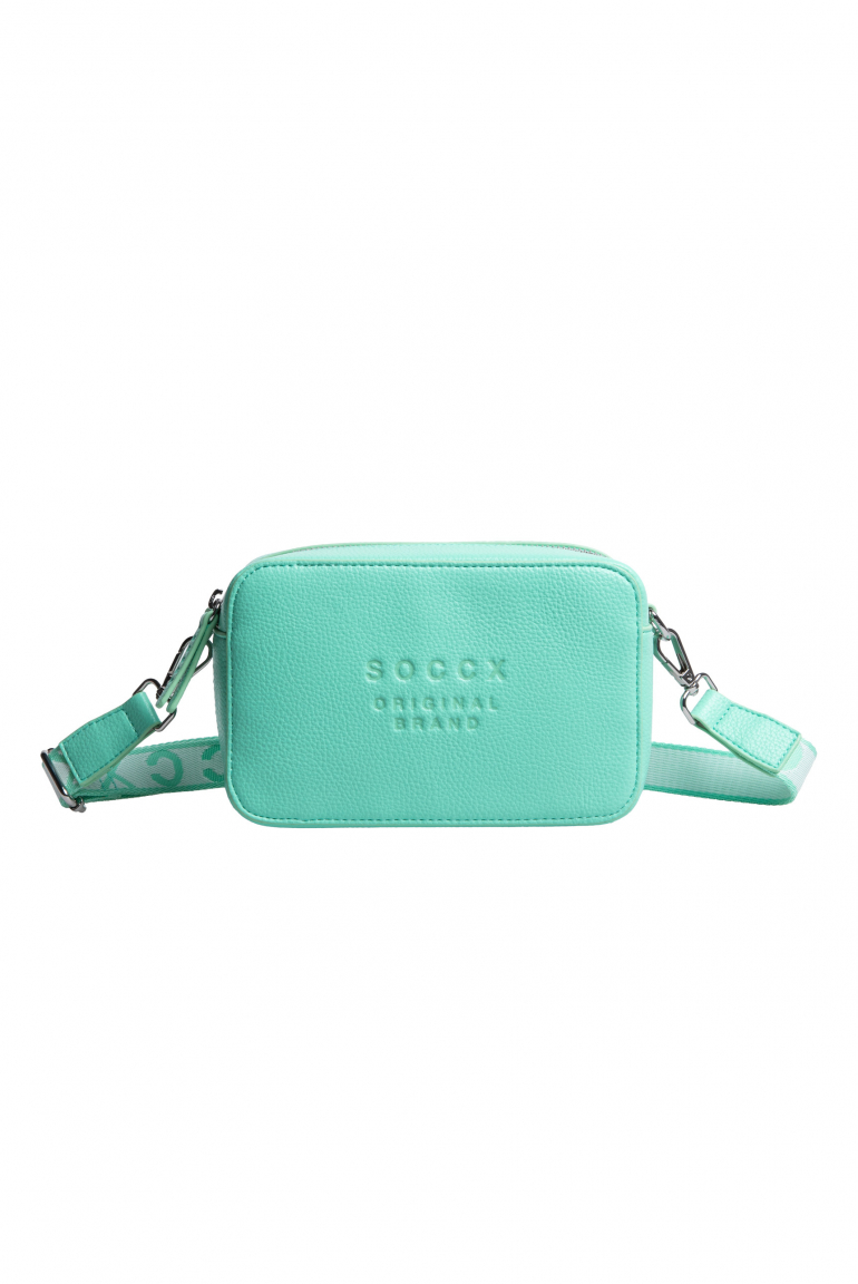 Crossbody Bag mit Logo und Intarsia-Webriemen misty mint