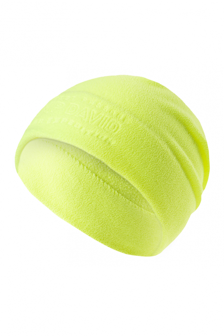 Fleece Beanie mit Logo-Prägung neon yellow