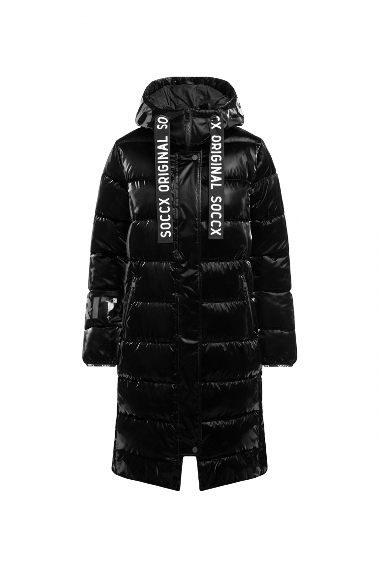 Glänzender Stepp-Parka mit Logo Artworks black