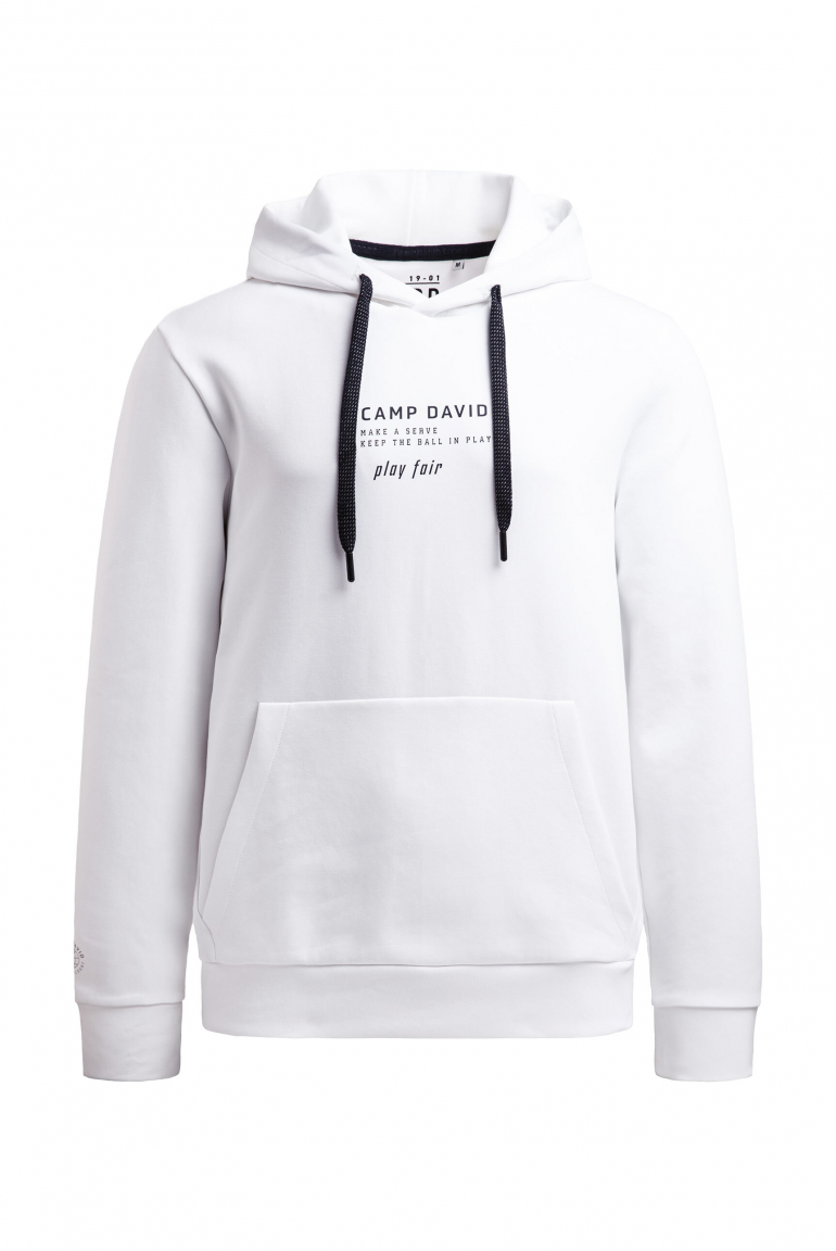 Hoodie aus Interlock mit Backprint white