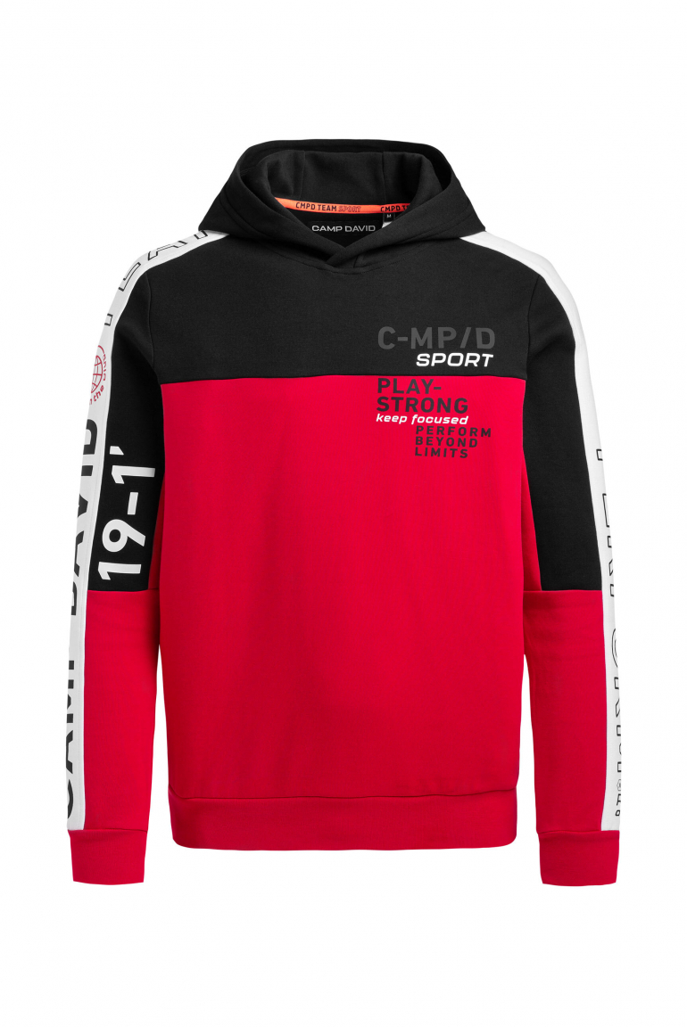 Hoodie aus Interlock mit Colour-Blocking black