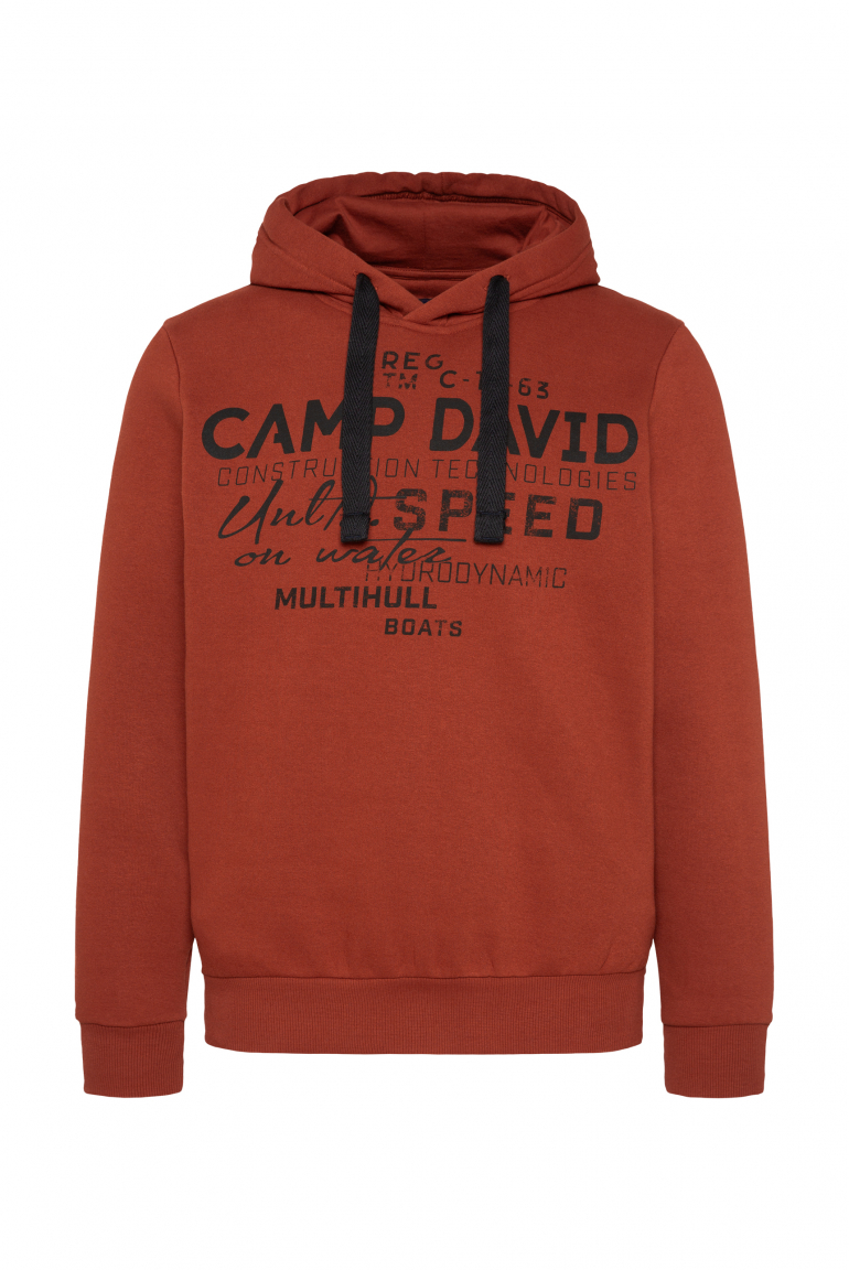 Hoodie mit Label Print rust