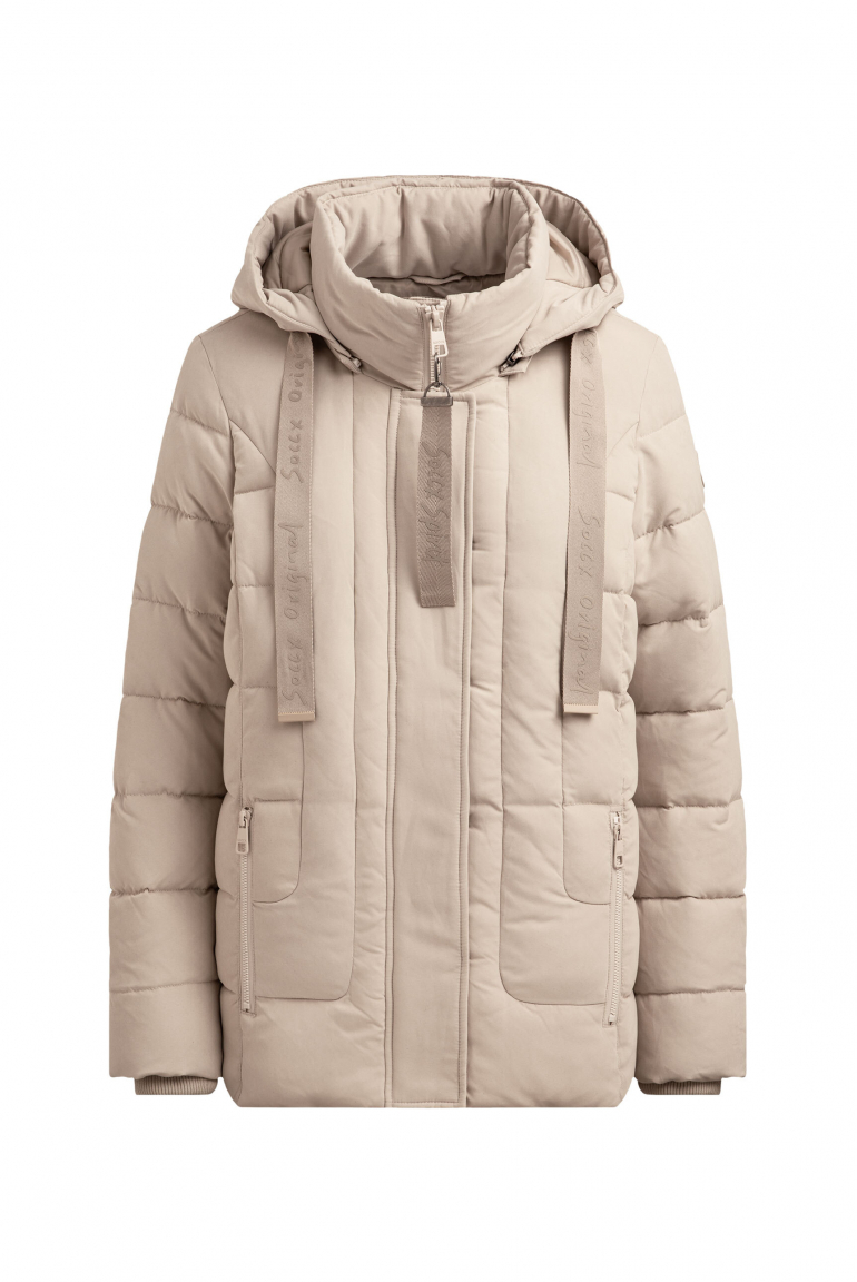 Jacke mit Stepp-Design und Kapuze kitt