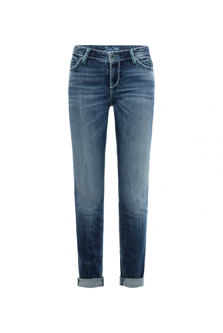 Jeans HE:DI mit Dunkler Vintage-Waschung dark used