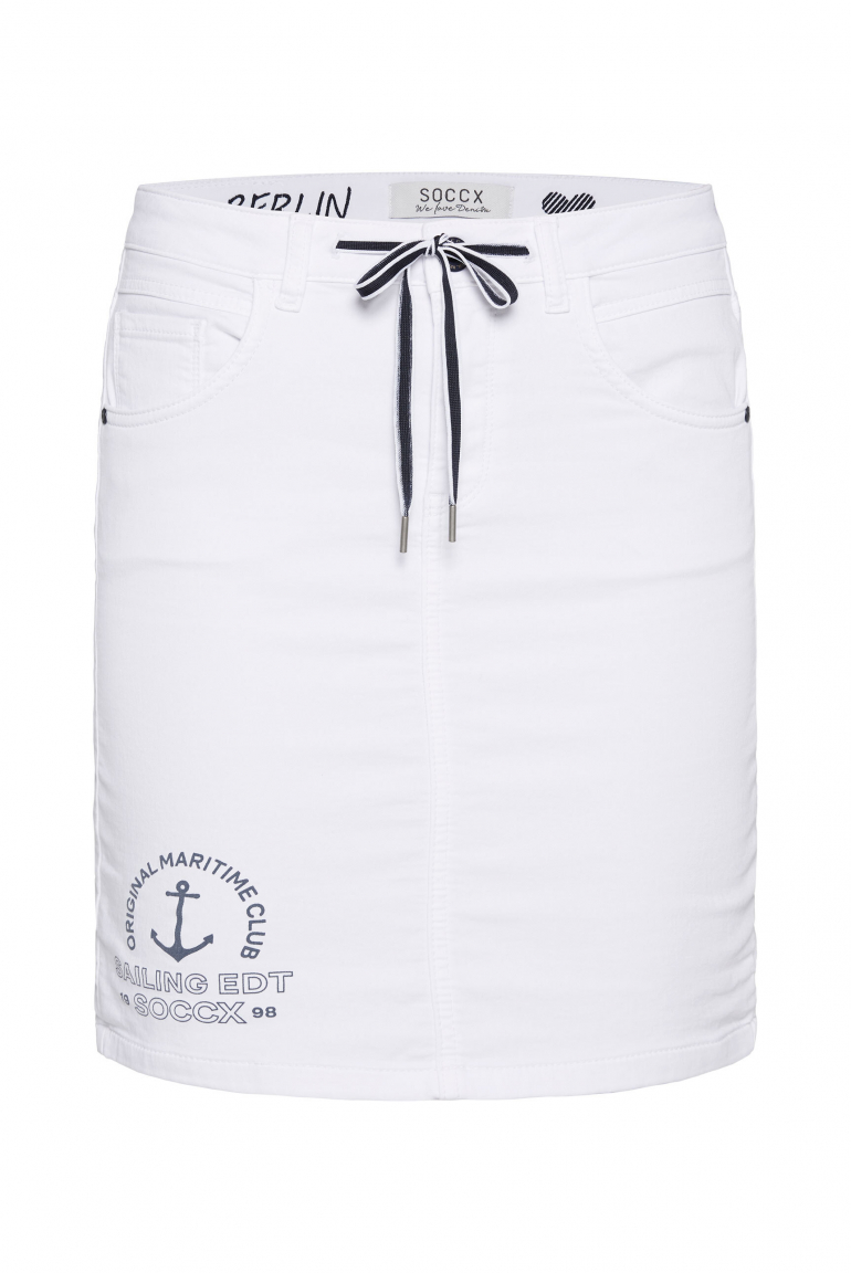 Jeansrock aus Jogg-Denim mit Label Print white jogg