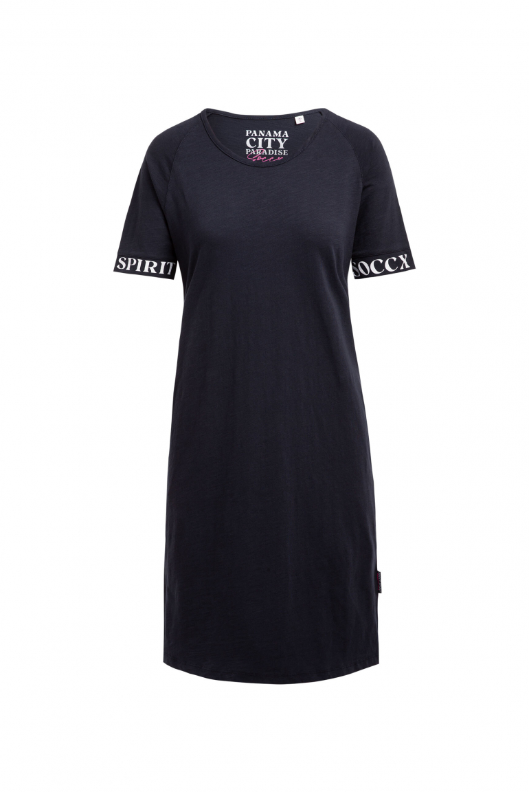 Jersey-Kleid mit Ärmel-Print blue navy
