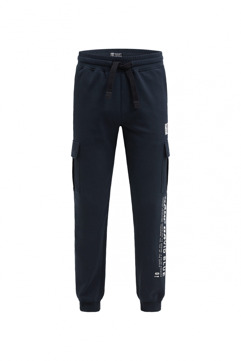 Jogginghose mit Beintaschen und Prints blue navy