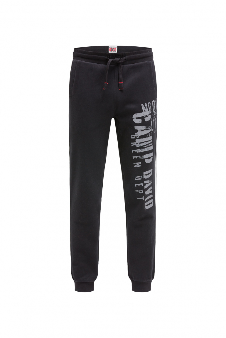 Jogginghose mit Seitentapes und Logo Prints black